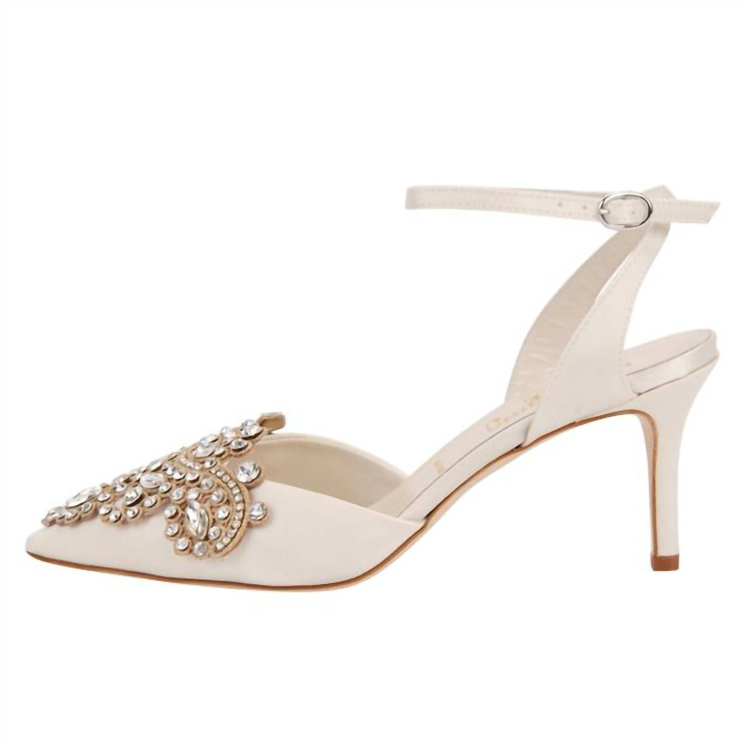 New Something Bleu Women's Emmie Satin Sandals In Ivory — image 2 of 4
